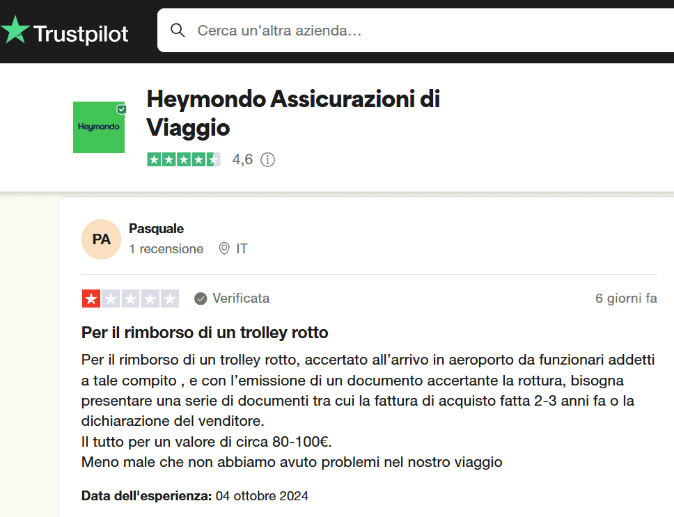esperienza negativa cliente Heymondo