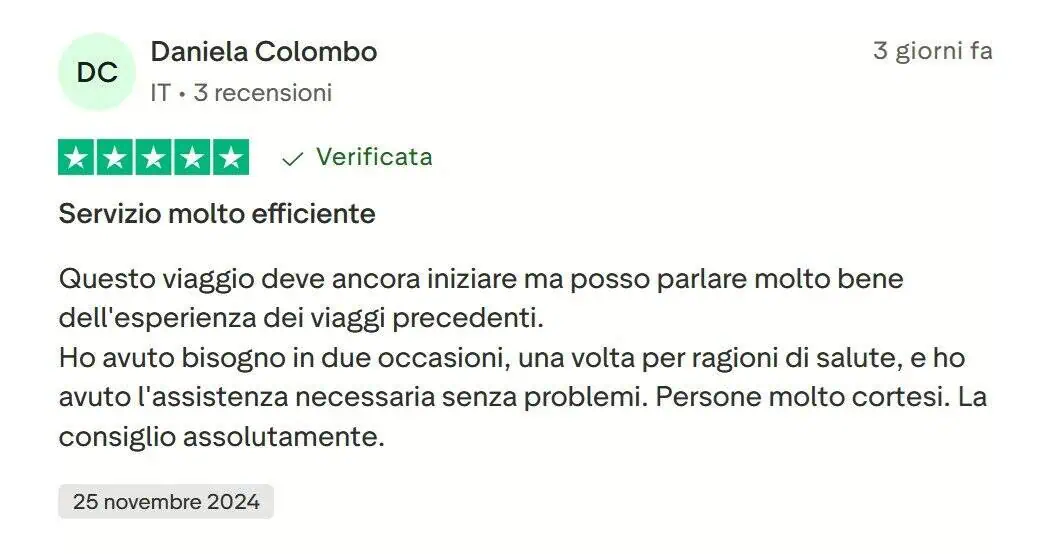 recensione positiva di un cliente di Frontier Assicurazioni