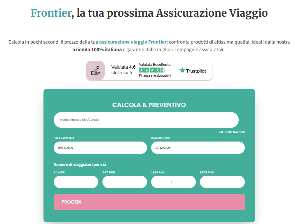 come acquistare polizza viaggio di Frontier Assicurazioni